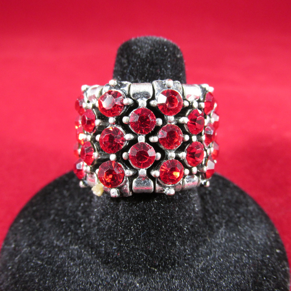 Ruby Rhinestone Stretch Ring